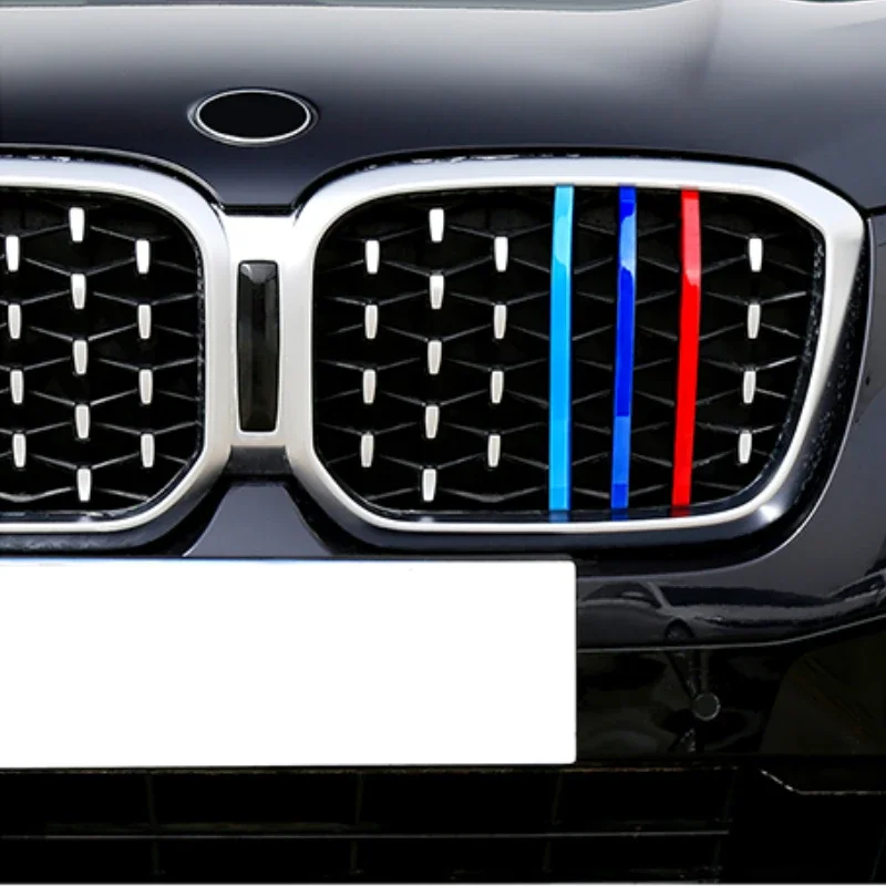 For BMW X4 G02 XDrive30i 2022-2023 ABS Car Front Grill Stripes Covers Grid Stripes Trim Sticker Car Accessories