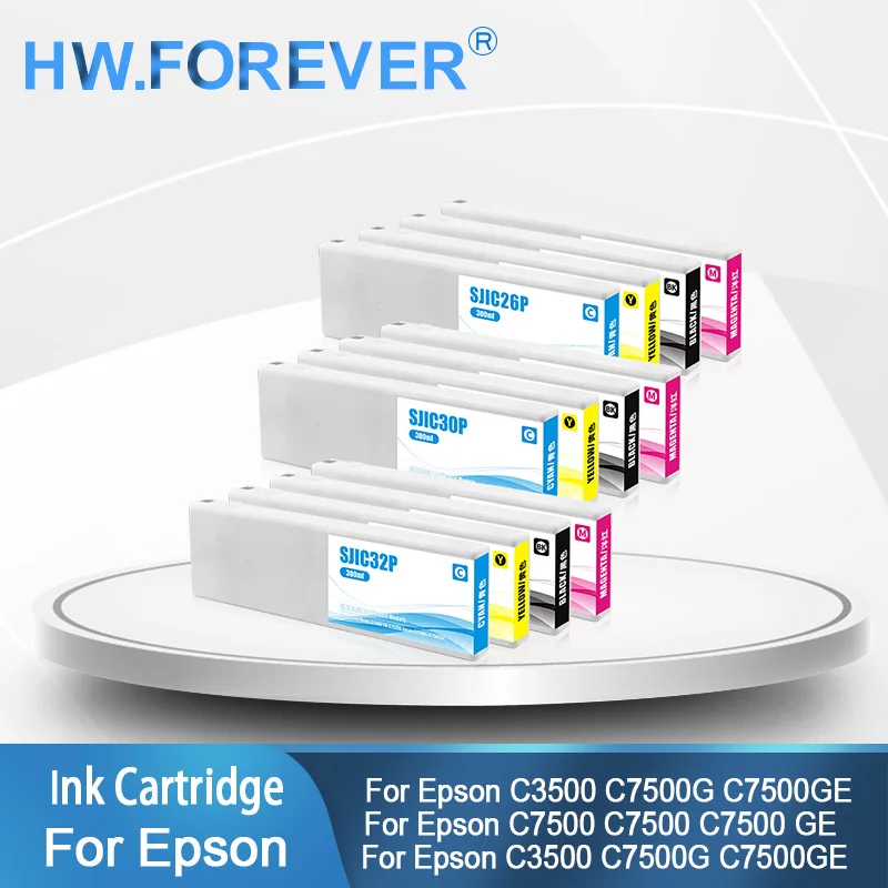 SJIC26P SJIC30P互換インクカートリッジ（ヨーロッパ向けインクチップ付き）エプソンColorWorks C7500、エプソンC7500G C7500GEラベルプリンター対応