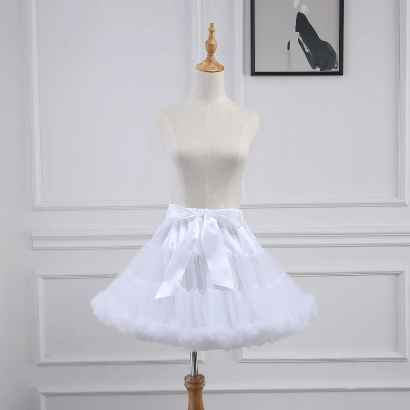 Women Petticoat Lolita Tutu Skirt Underskirt Short Crinoline Cosplay Kawaii Cute