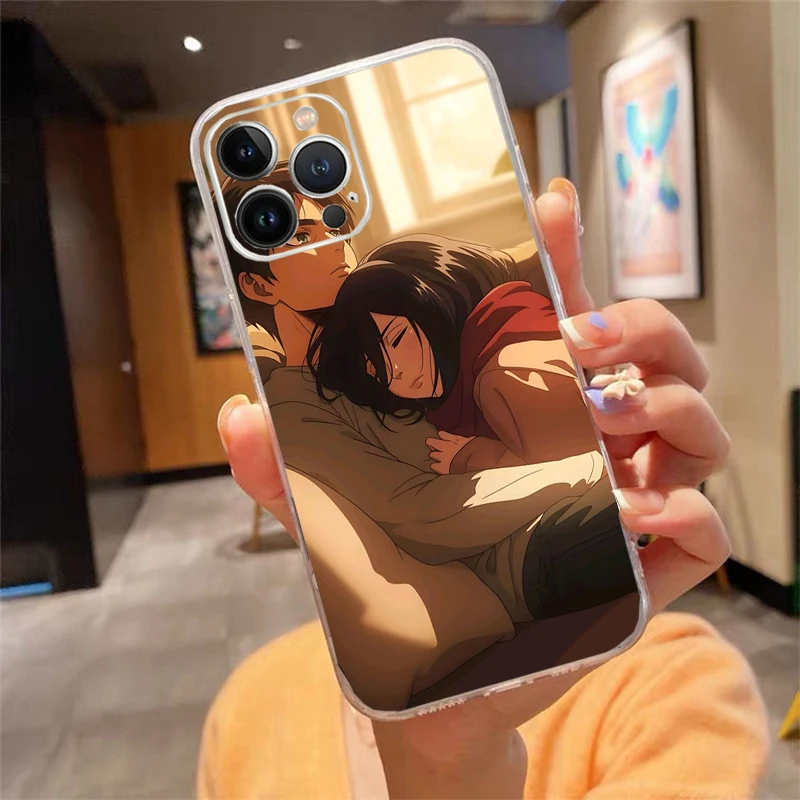 

Mikasa ackerman and eren yeager Phone Case Carcasa Funda For iPhone 17 Pro Max Air 16 15 14 13 Pro Max 15 16 Pro 15Plus Case