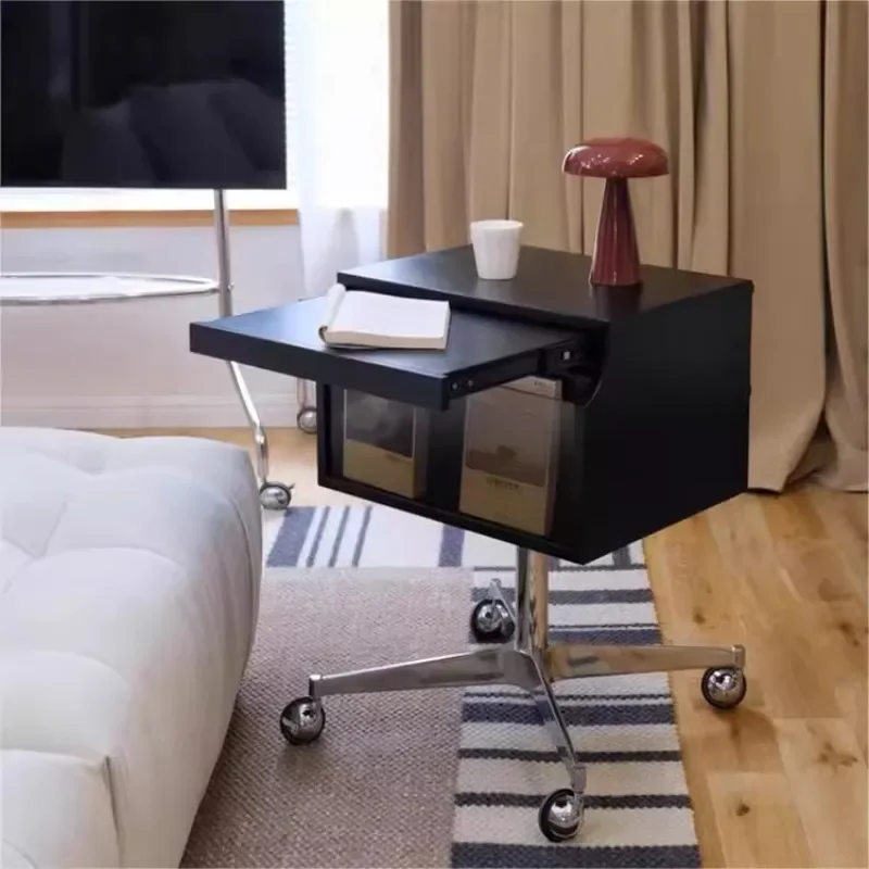 Lifting cabinet All solid wood bedside table A few vinyl record cabinets on the side of the sofa Storage multi-functional