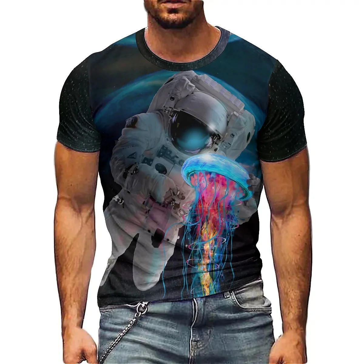 

Street style men's 3D printed short-sleeved T-shirts, soft and comfortable fabric, high-quality, plus-size T-shirts for men and