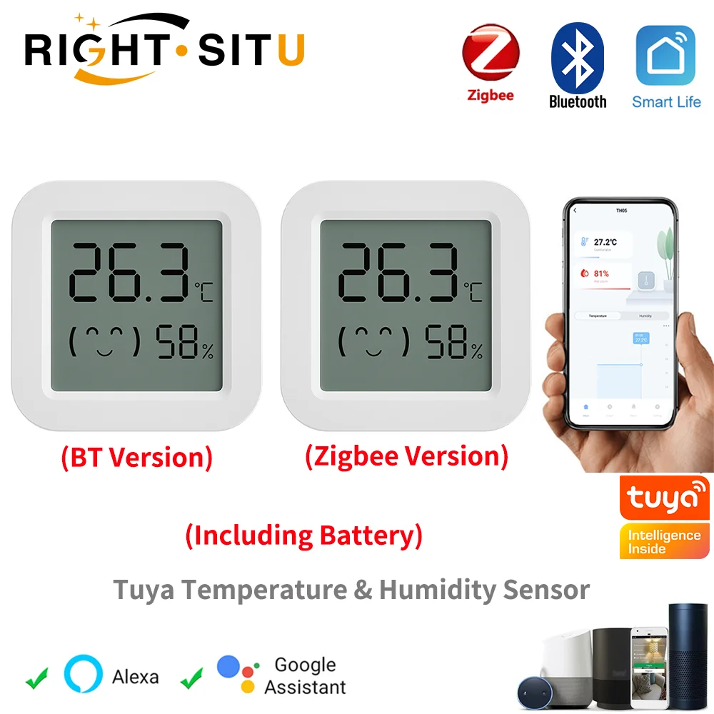 Sensor de temperatura y humedad Tuya, Mini pantalla Digital LCD, Compatible con aplicación Bluetooth, Control remoto, termómetro, higrómetro