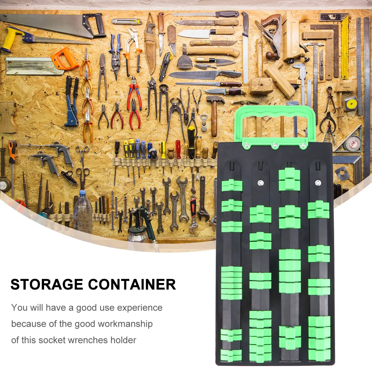 

Socket Wrenches Holder Storage Rack Tools Sleeve Galvanized Iron Plate Spray Plastic Durable Lightweight Portable Wrench