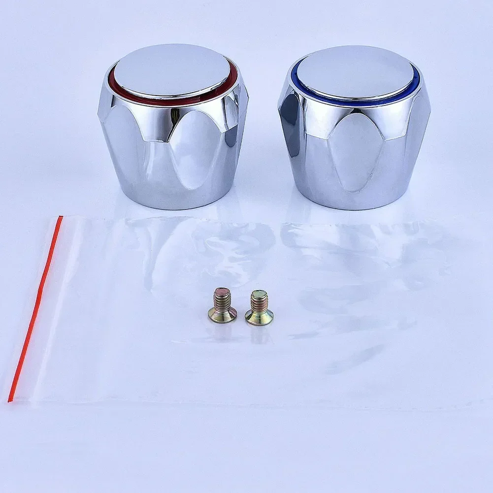 HOT & COLD TAP Faucet Handle Faucet Handle Plastic Material TOP HEAD COVERS 2PCS Bathroom For Hot/Cold Faucet Handle
