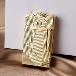 Gold Sleep Mermaid Pattern Vintage Lighter Cigarette Smoking Kerosene Lighters Classic Sound Metal Lighters Fire Men's Gift