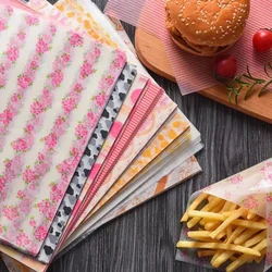 50Pcs/Lot Wax Paper Food Grade Grease Paper Food Wrappers Wrapping Paper For Bread Sandwich Burger Fries Oilpaper Baking Tools