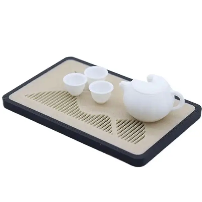 دمية المشهد الصغير اكسسوارات الديكور التظاهر اللعب اللعب 1/12 دمية إبريق الشاي الصغير فنجان الشاي استنزاف صينية مجموعة نموذج