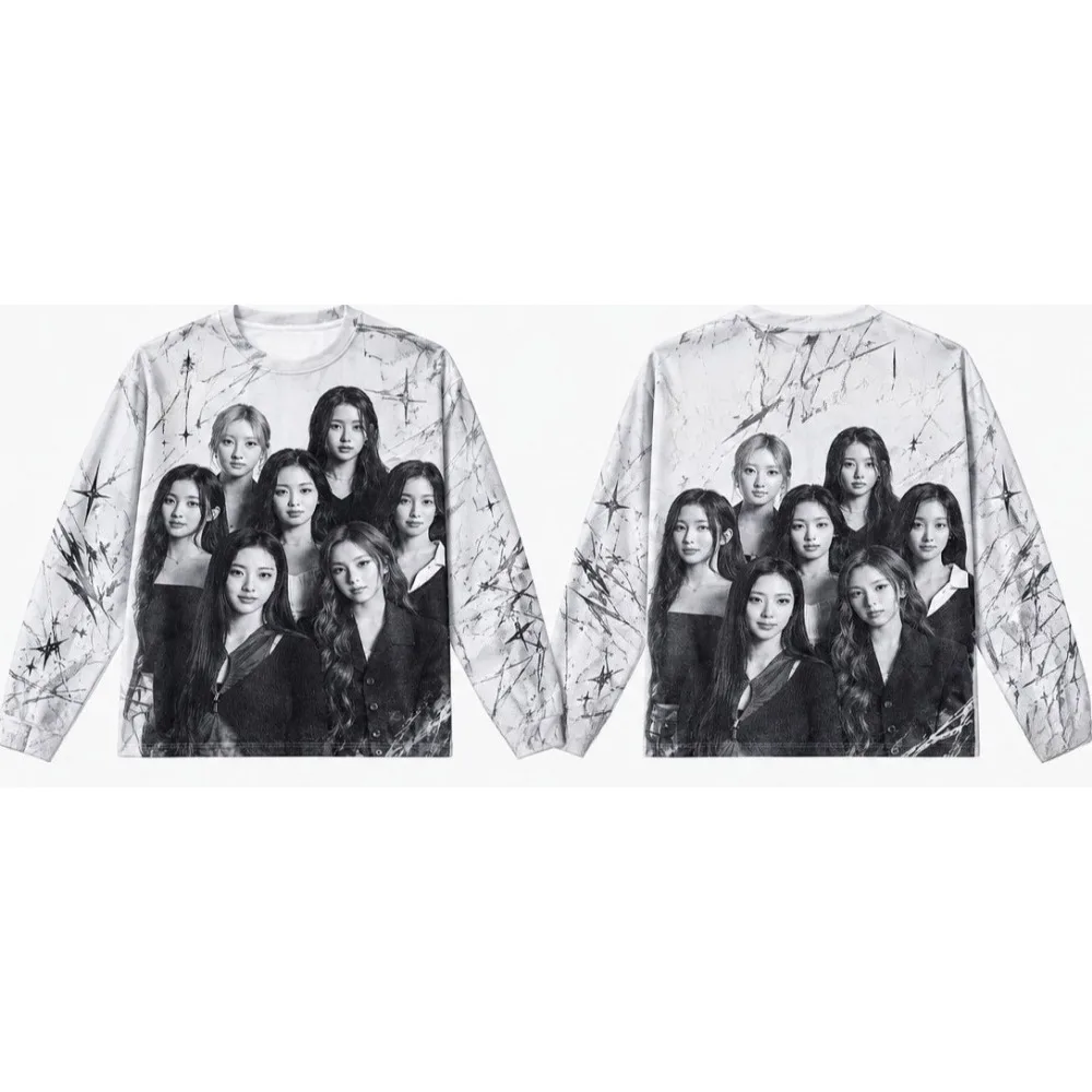 BABYMONSTER Korean Wave Group Male and Female Fans Concert Trendy Autumn Street Performance Dress Long Sleeve T-shirt