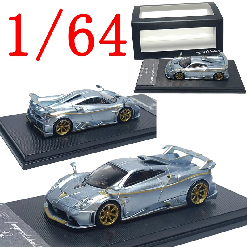 MC Diecast 1/64 Scale Pagani Alloy Model Cars Pagani Imola Silver Orange Line Play Vehicles Toys for Boys Gift Original Box
