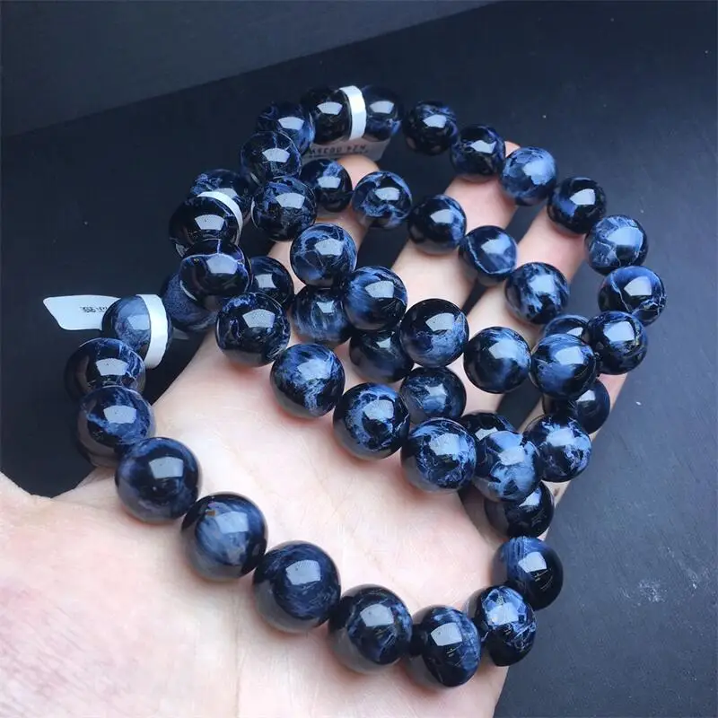 12MM Natural Blue Peter Stone Bracelet Women Beautiful Colorful Crystal Energy Healing Fashion Gemstone Jewelry 1PCS