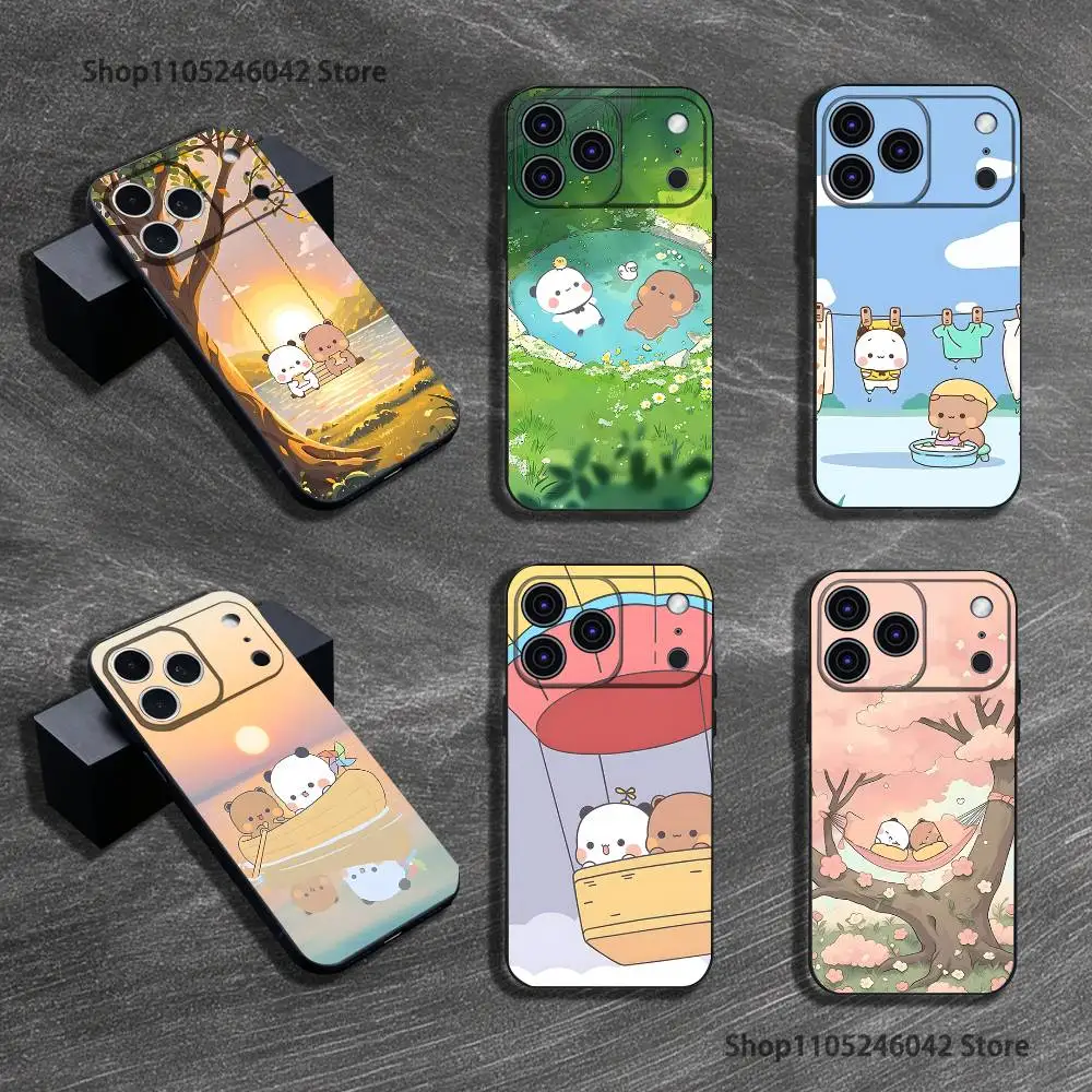 

Cute BuBu DuDu Black Soft Cover Phone Case For iPhone 17,16,15,14,13,12,11,Pro,XS,Max,XR,Plus,E,SE4,Mini