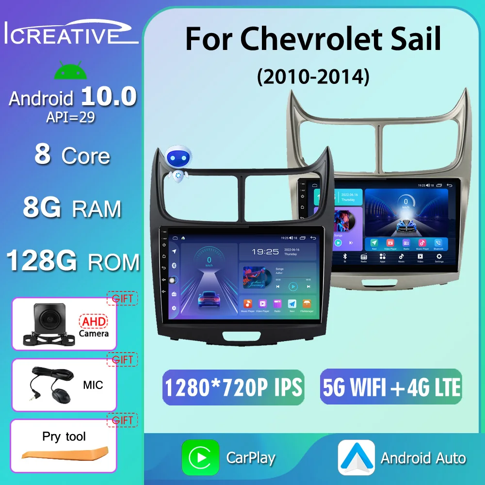 

Icreative QLED Android 10 Car Radio For Chevrolet Sail 2009 - 2014 AutoRadio Multimedia Video Player Navigation Stereo GPS 2din