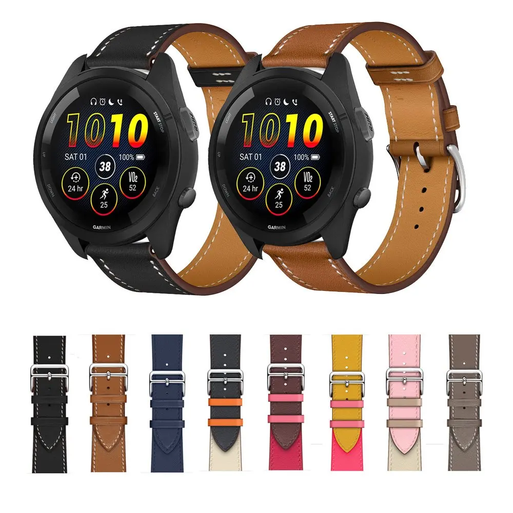 20mm 22mm 高品質レザーストラップ リストバンド ウォッチブレスレット Garmin Forerunner 570 42mm 47mm 55 158 245 645 165 255 265 Music 970対応