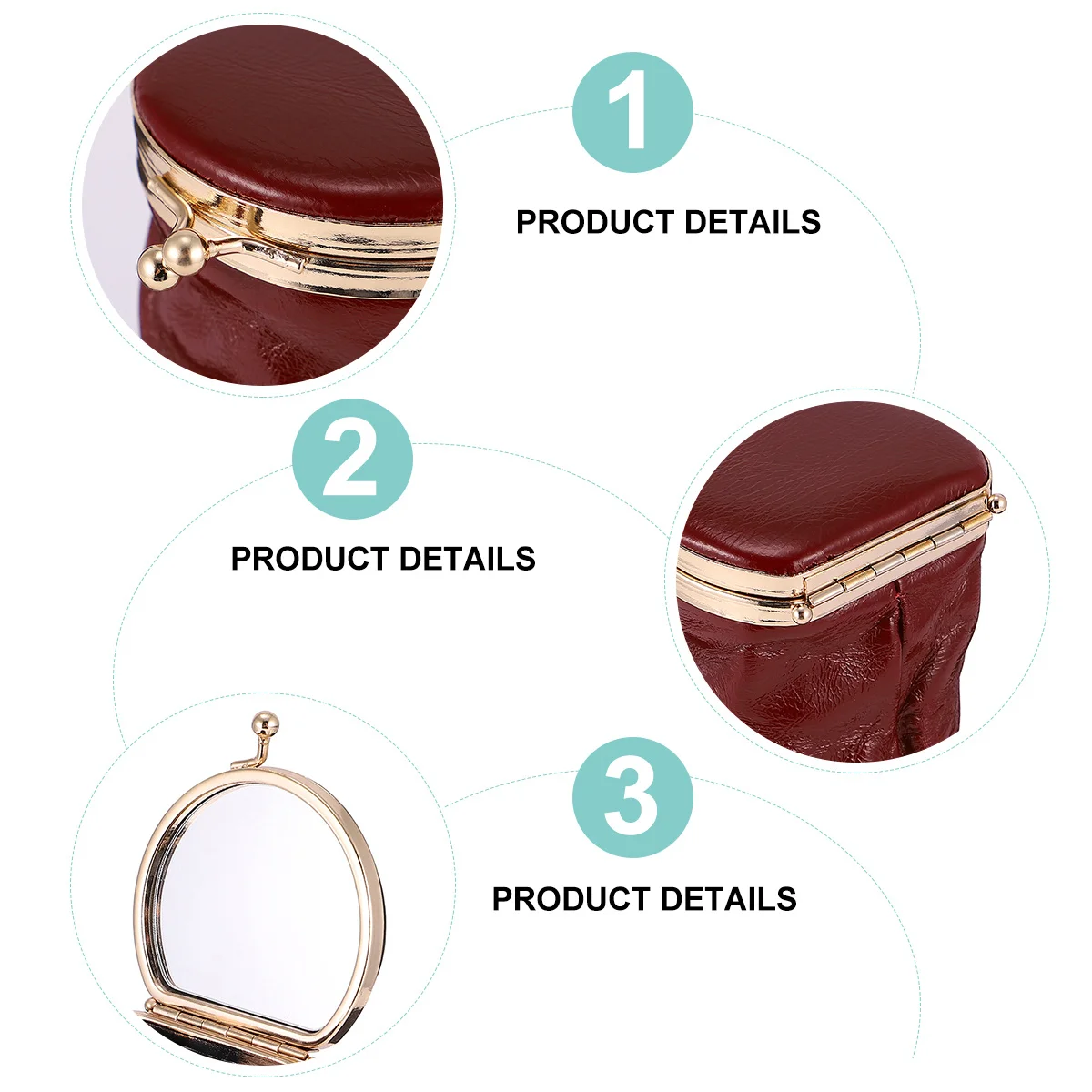 1 szt. Mini portmonetka kompaktowa z zapięciem na klamrę do szkoły, na zakupy, do przechowywania drobiazgów, etui na szminkę