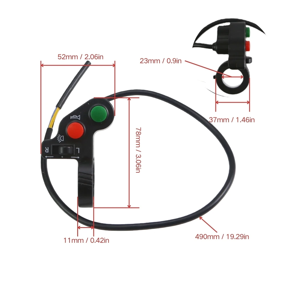 Motorcycle parts Motorcycle handlebar switches electric bicycle scooter horn turn signal on off buttons light switches