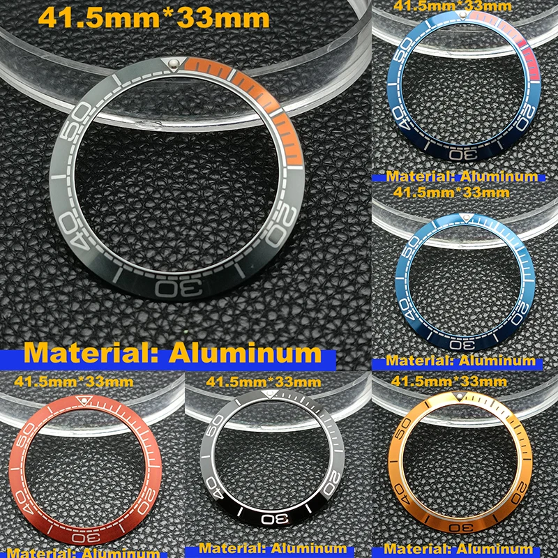 41,5mm * 33mm Aluminium ring Keramik ring blau rot grau gelb schwarz Uhr Lünette Uhr Reparatur zubehör