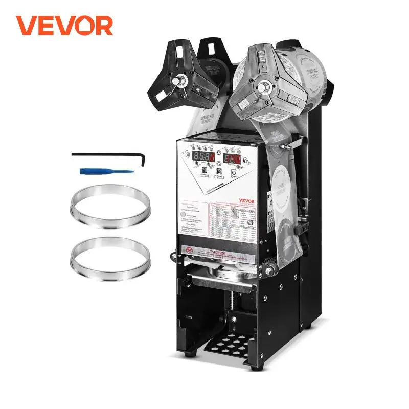 VEVOR Full Automatic Cup Sealer Milk Tea Shop Electric Cup Sealing Machine with Digital Control LCD Panel for 9/9.5CM Bubble Tea