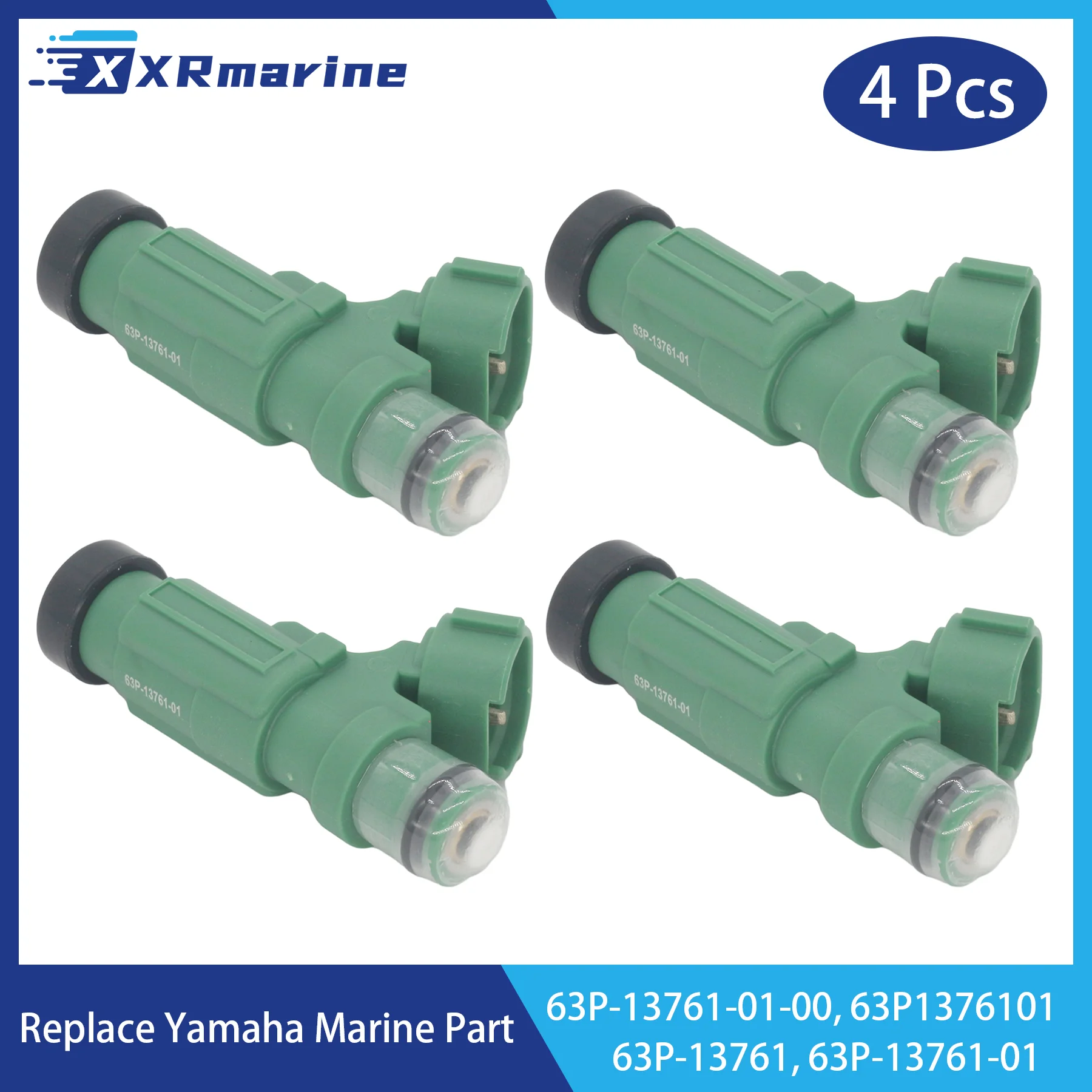 

4 Pcs Fuel Injectors 12 Holes 63P-13761-00 for Yamaha Marine Outboard Engine 4 Stroke 150HP F150 FL150 V4 63P-13761-01