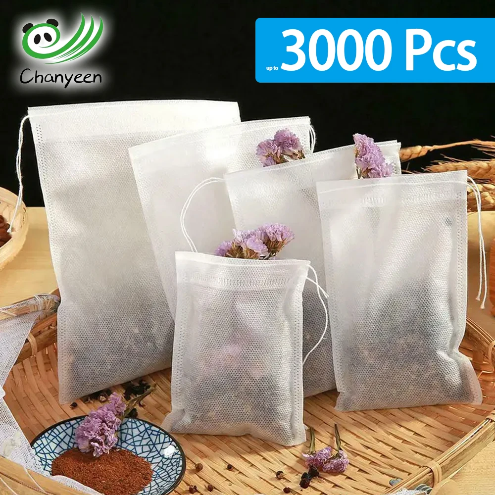 500-3000pcs Disposable Teabags Scented Tea Bags with String Heal Seal Filter Paper for Herb Loose Tea Kitchen Accessories Tools