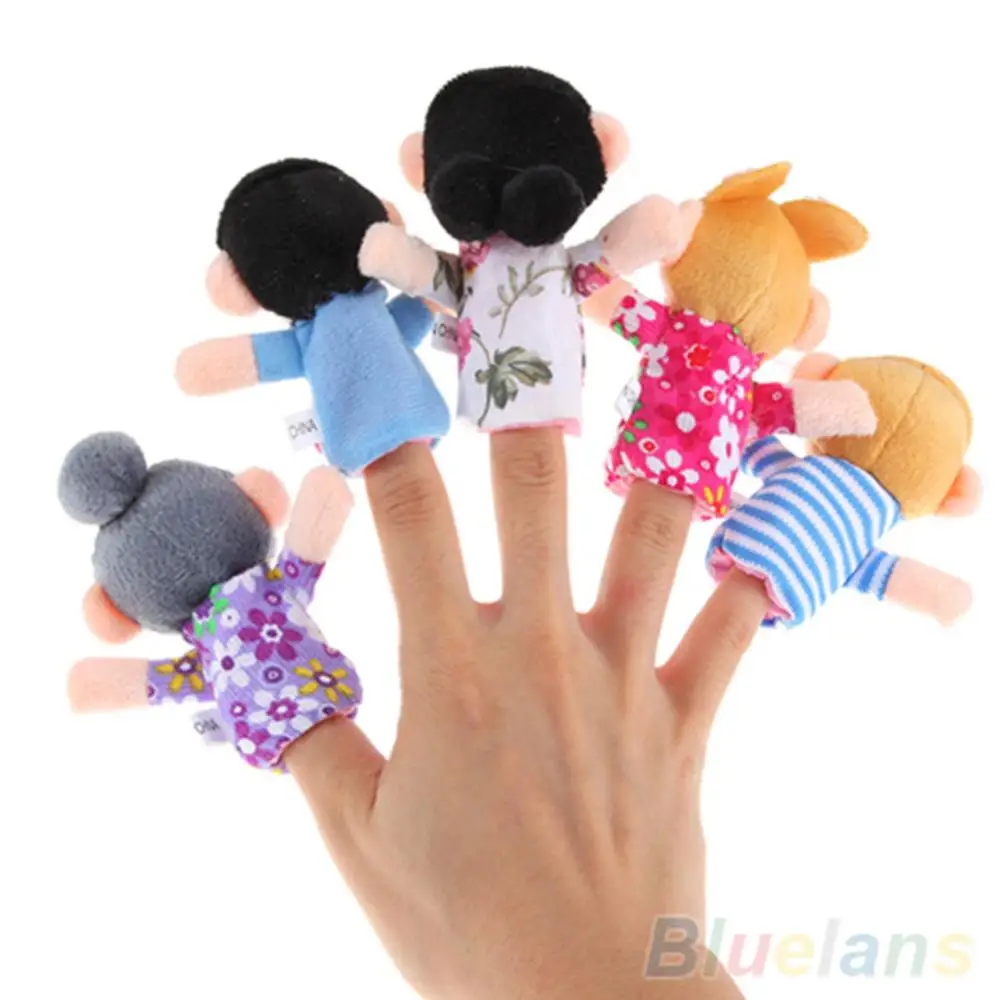 Dropshipping!! 6Pcs Baby Kid Plüsch Tuch Spielen Spiel Lernen Geschichte Familie Finger Puppen Spielzeug