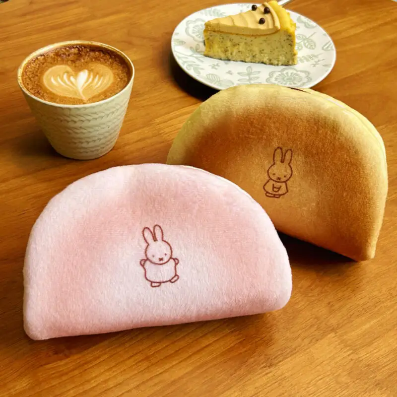 Kawaii Cartoon Miffy Rabbit Coin Purse Wallet Creative Peripheral Bread Makeup Storage Bag Pencil Case Friends Birthday Gift