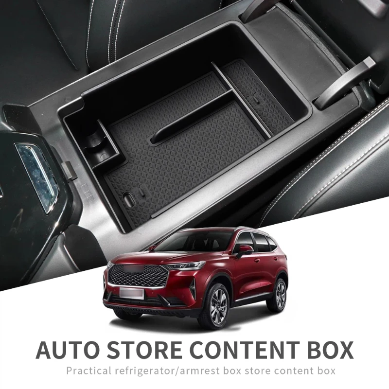 

for HAVAL H6 3rd Gen GT 2021-2024 Armrest Storage Box Accessories Stowing Tidying Center Console Tray Black ABS