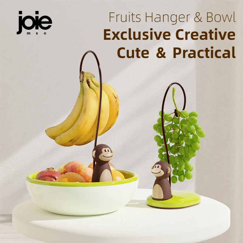 joie Banana Holder Fruit Plate Monkey Banana Tree & Bowl for Home Living Room Light Fruit Bowl Grape Snack Tray Storage Box