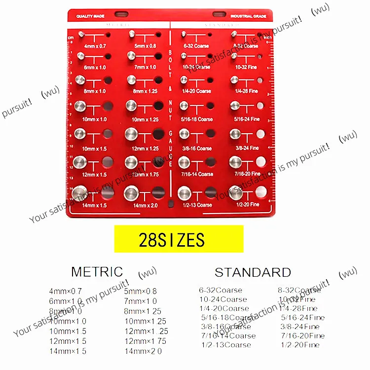 28 Hole Screw Nut Bolt Thread Checker Metric Gauge Gauge High Precision Inspection