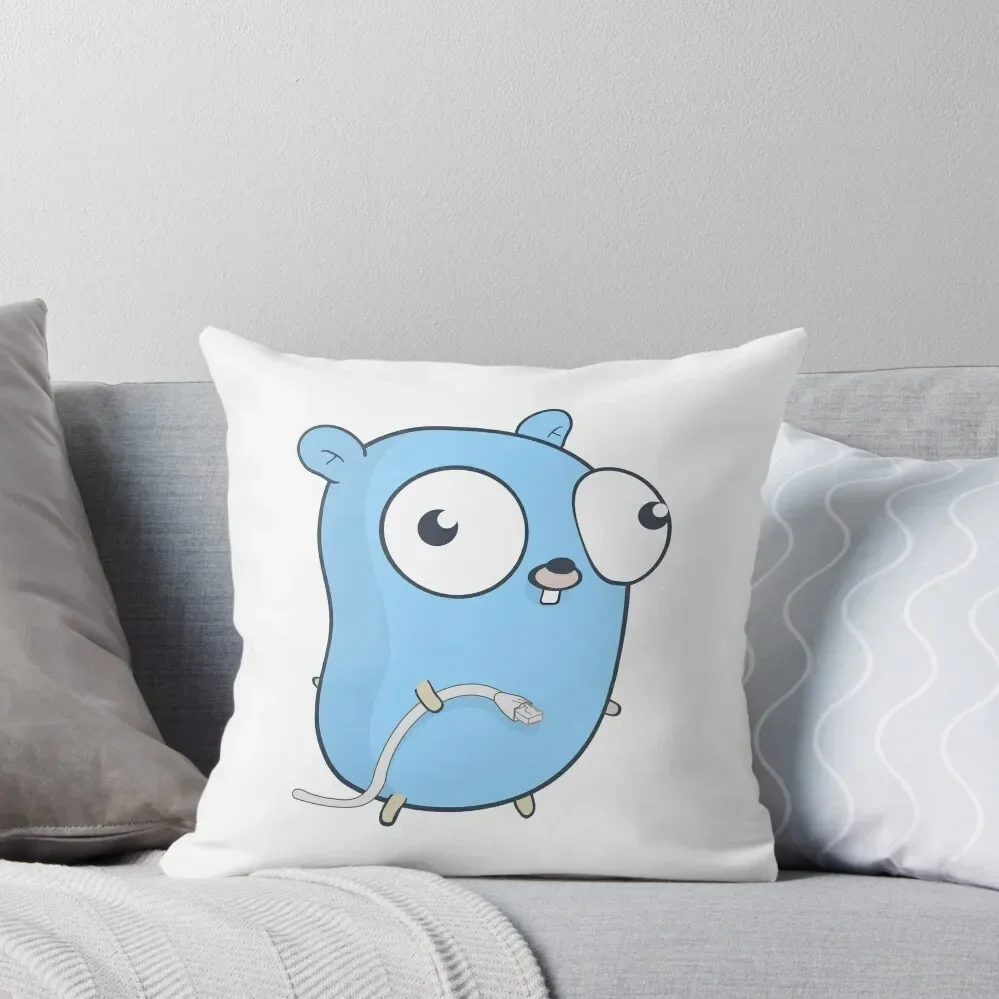 

Golang Gopher Logo: Network side Throw Pillow Sofa Cover Decorative pillowcase pillow