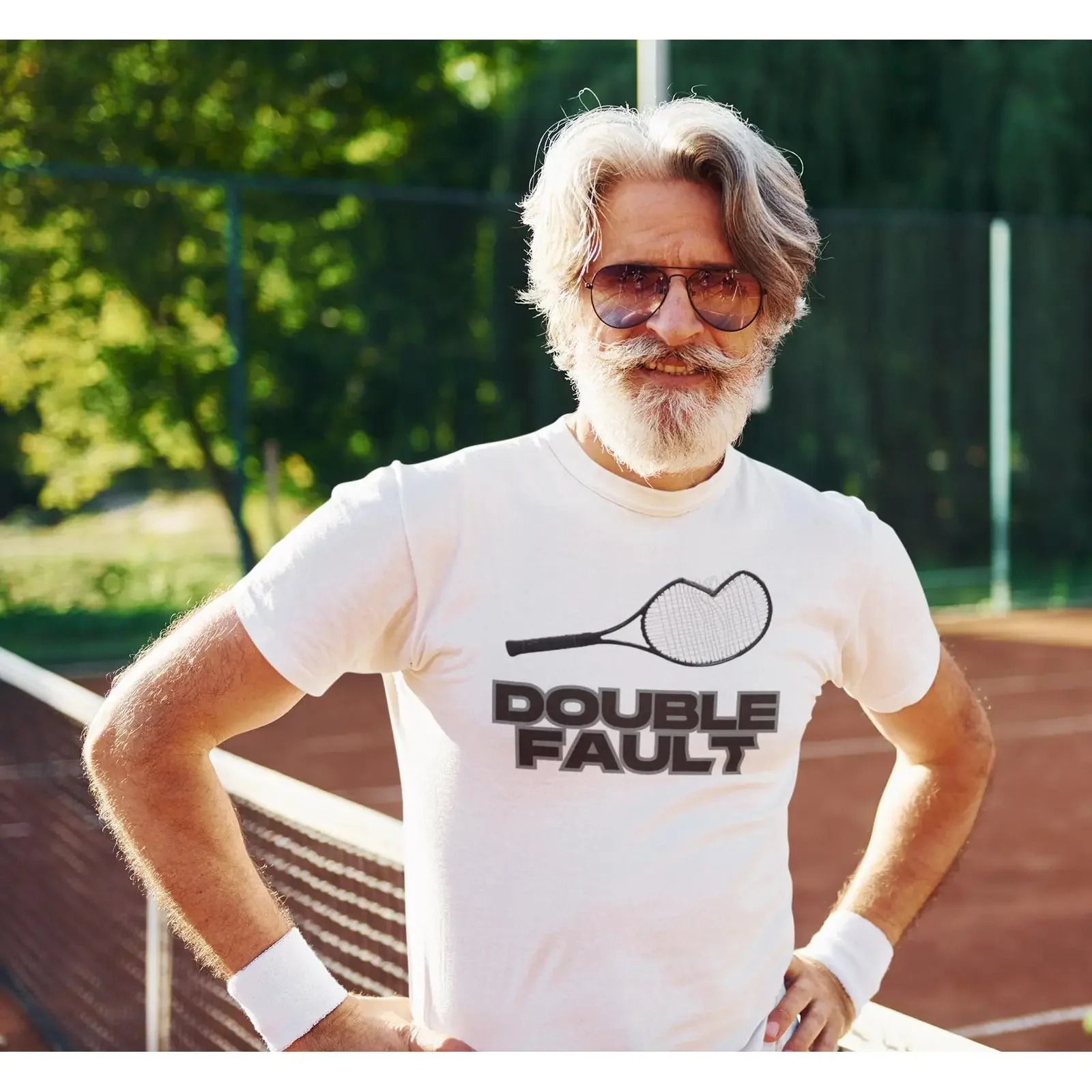 Tennis T Shirt Funny Double Fault vintage Washed Slightly Stretched streetwear graphic Versatile homme fashion Soft Unisex