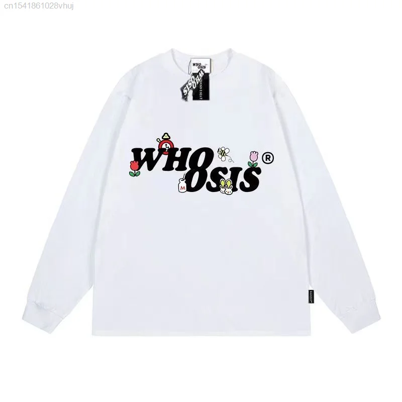 Sanrio Hello Kitty Long Sleeved T-shirts Men Women Loose New In Cute Graphic Balck White Tees Tops Yk2 90s Streetwear Japanese