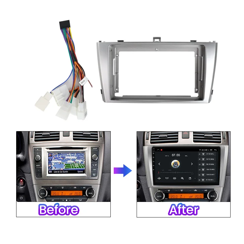 Car Radio Stereo Fascia 2Din Frame For Toyota T27 Avensis 2009-2015 Panel Dash DVD Player Cable Adapter Dash Fascia Kit