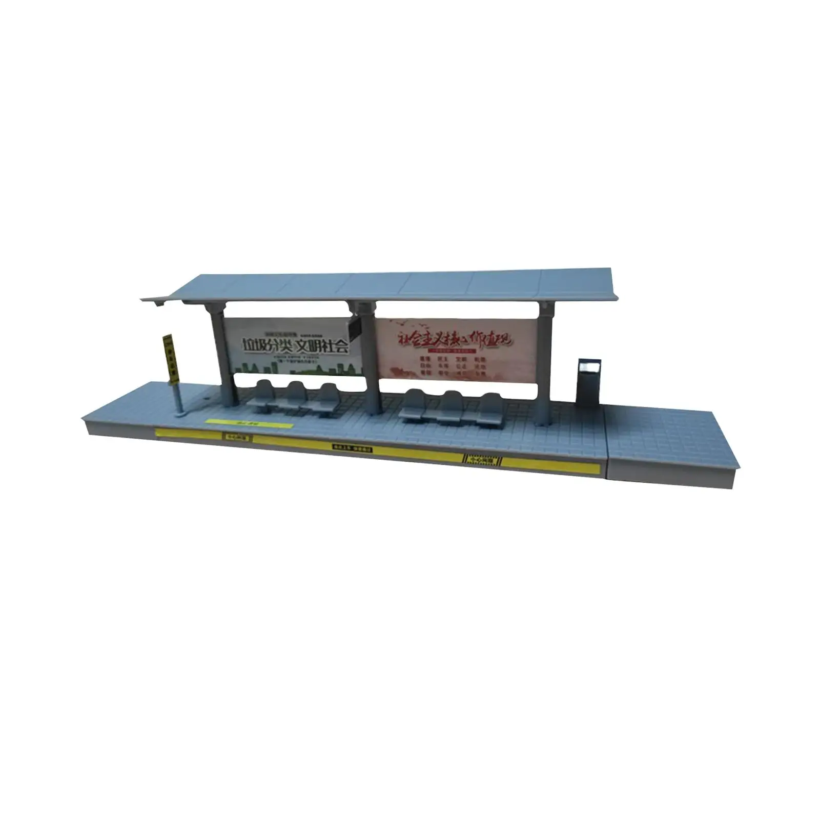 1/64 Scale Bus Stop Model Miniature Building Model Hobby Toys Movie Props Scenery Supplies for Model Railway Micro Landscape