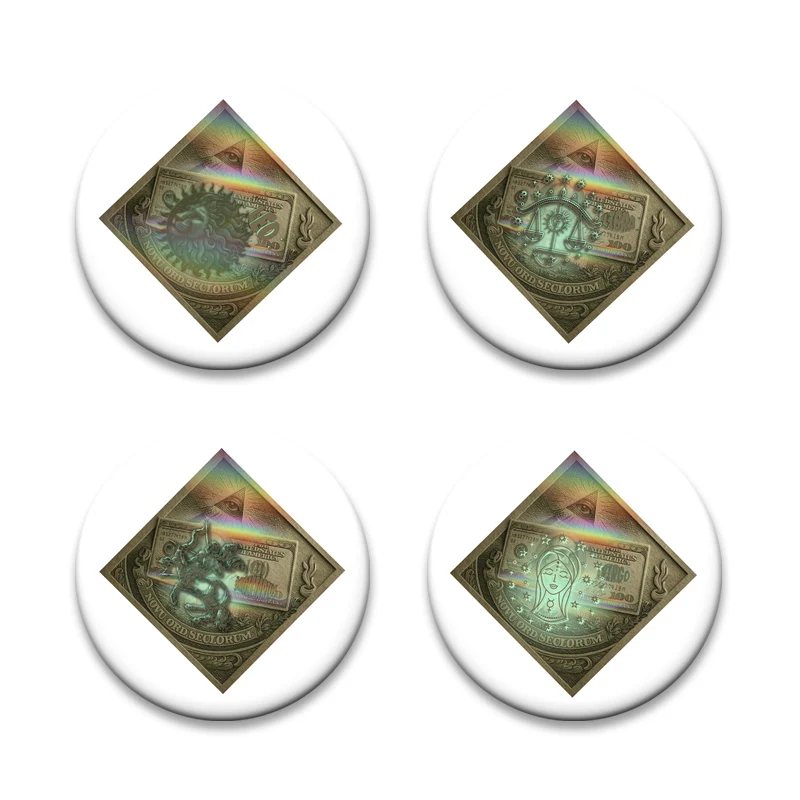 Lucky Charm,amulet,Talisman with Runes Button Pins EVIL EYE Badge Fashion Round Creative Brooches for Backpack Accessories Gifts
