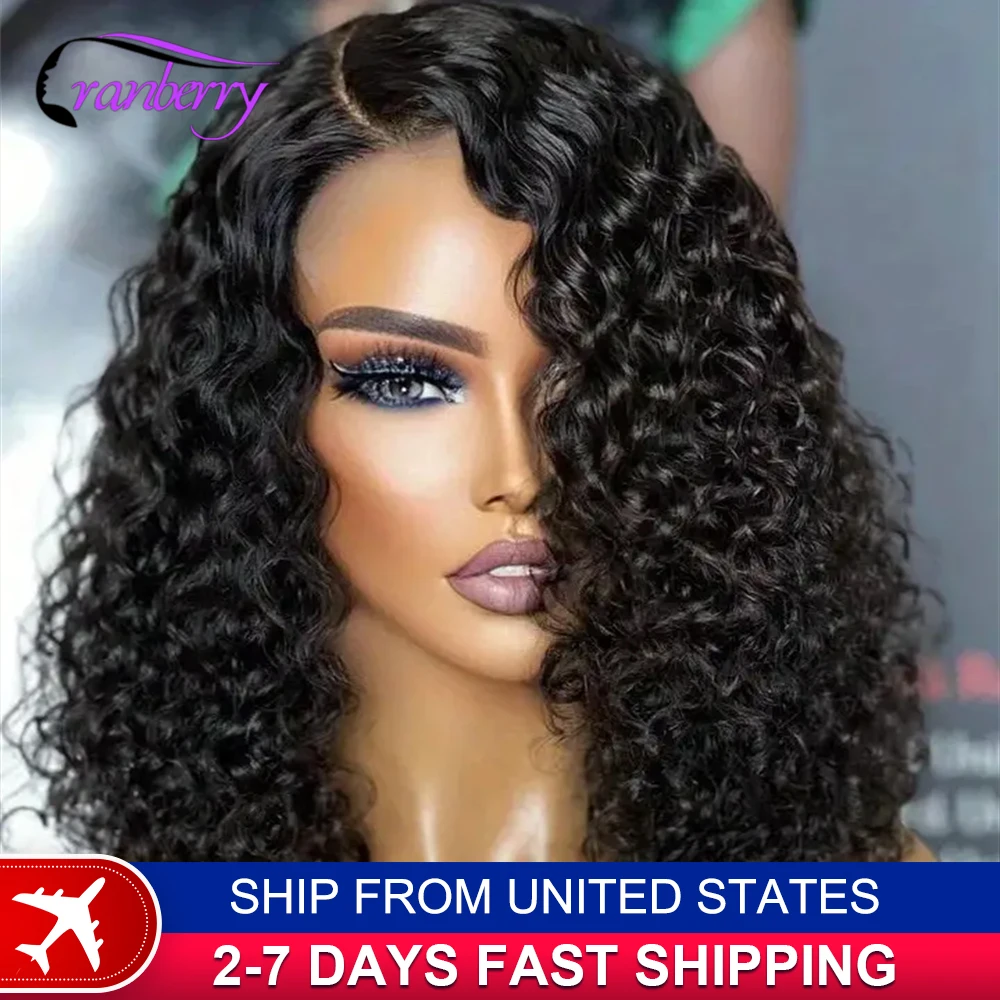 Human Hair Lace Wigs HD Transparent Water Wave Short Curly Bob Wig 13x4 Lace Frotal Wig Cranberry Hair 4x4 Lace Closure Wig