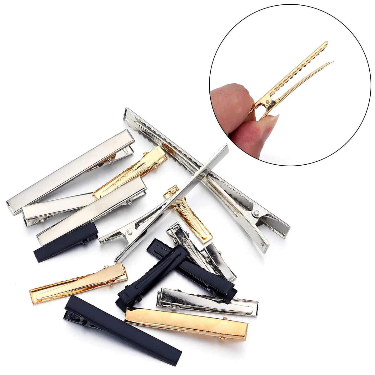 20-50pcs Single Prong Alligator Hair Clips Duckbill Hair Clip For Jewelry Making Hairpins Base Makeup Clips Hairpin Findings
