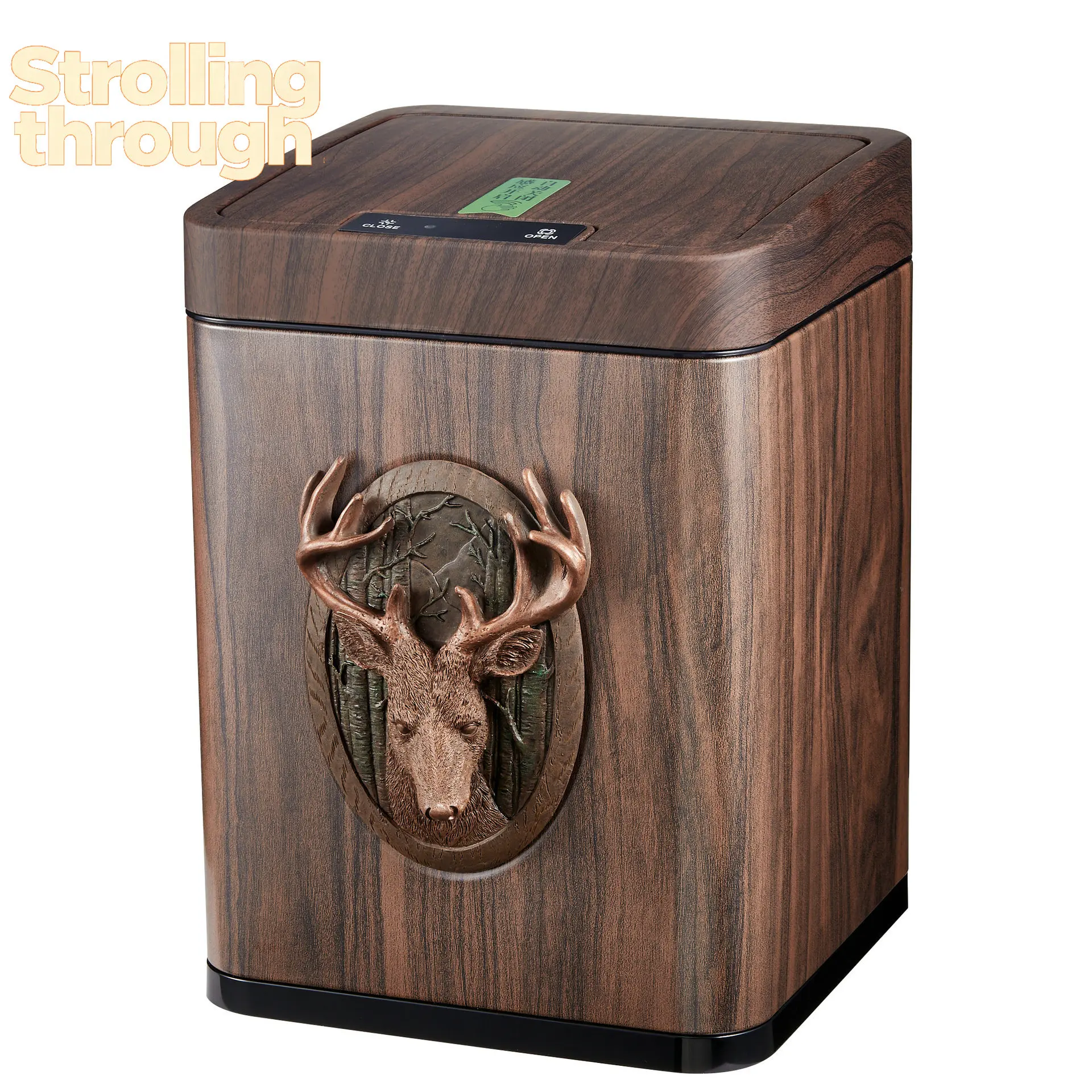 

Американский электрический умный мусорный бак для дома, деревянный ретро-мусорный бак для гостиной, креативный автоматический контейнер для хранения от производителя