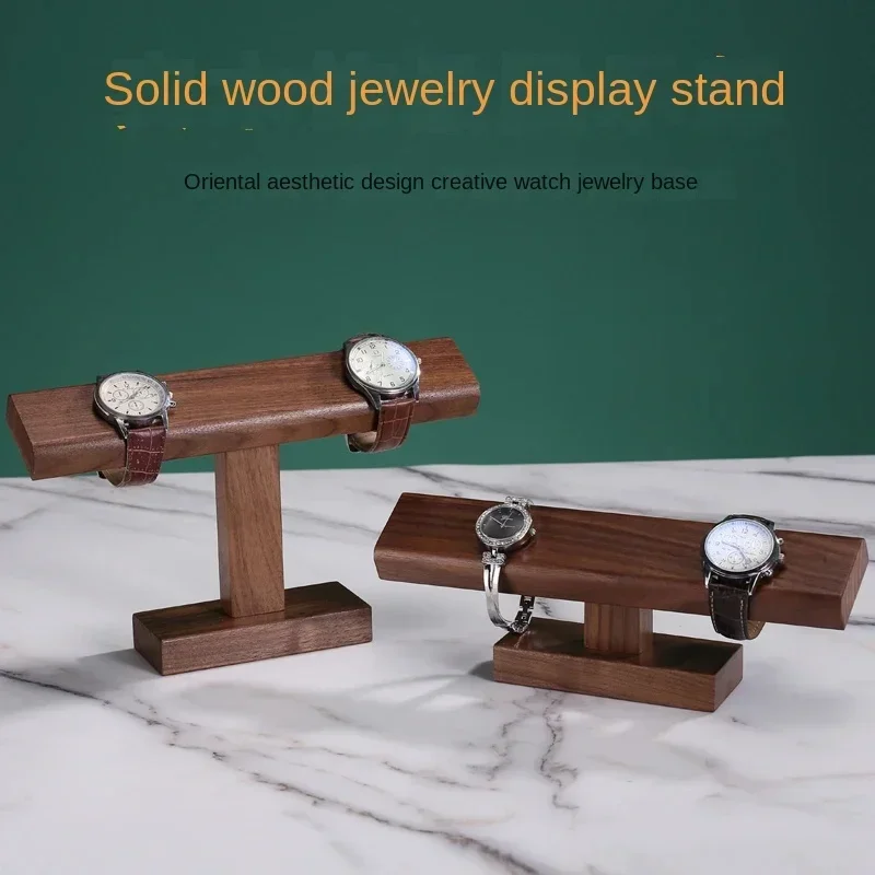 Wooden Watch Display Stand Bracelet Holder Jewelry Organizer Walnut Display Shelf Props Box Jewellery Rack Case