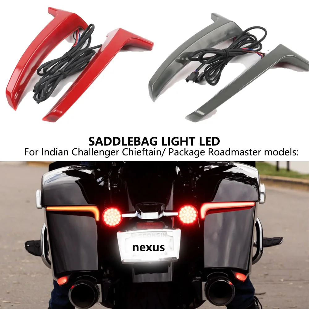 Motorcycle Led Saddlebag Brake Flowing Turn Signal Accent LightF​or Indian Challenger Chieftain Pursuit Roadmaster Springfield