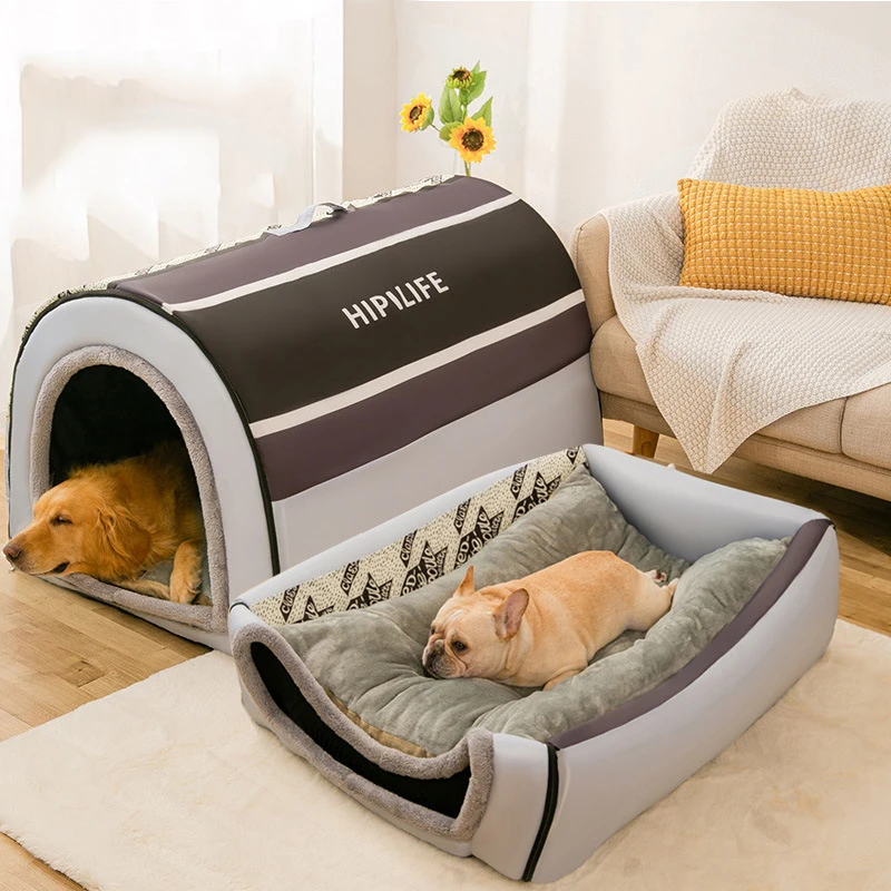 Winter Pet Cat Bed Foldable Dog House Dog Villa Sleep Kennel Removable Nest Warm Enclosed Cave Sofa Pet Supply лежанка для собак