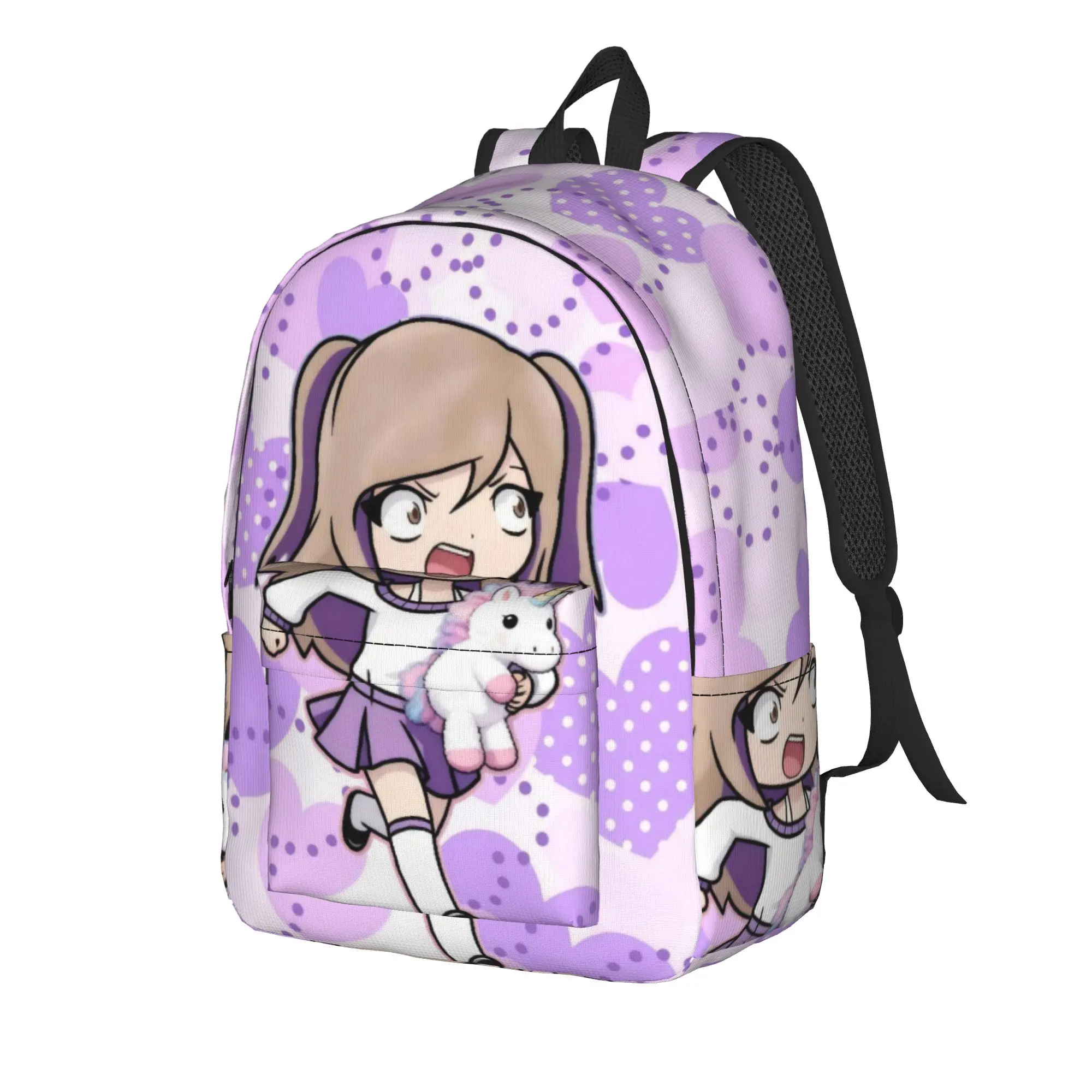 Lyna Vallejos Gamer Casual Backpack Sports Student Work Cute Heart Daypack for Men Women College Canvas Bags