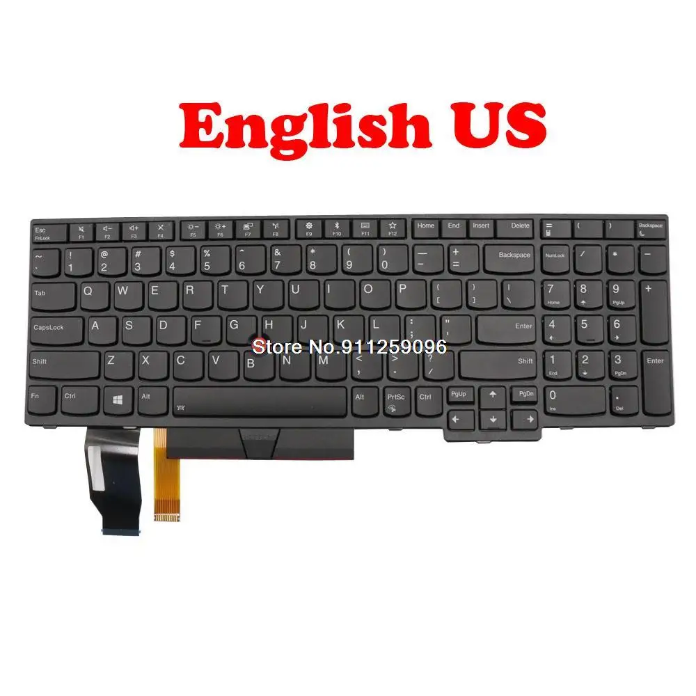 

Keyboard For Lenovo For Thinkpad E580 E585 E590 E595 L580 L590 T590 P52 P52S P53 P72 P73 English US Spain SP 01YP680 New