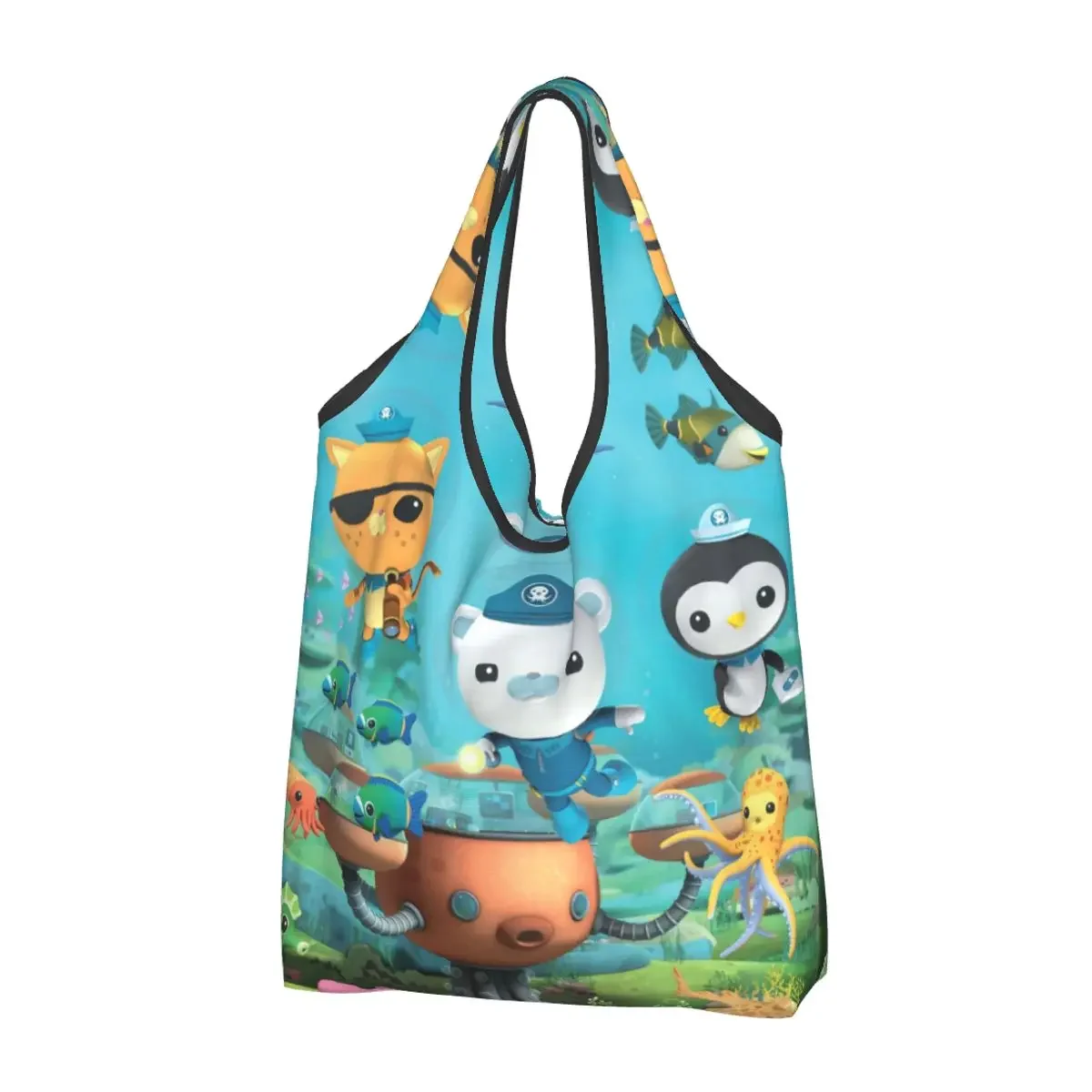 Custom The Octonauts Adventure Grocery Tote Shopping Bags Women Cute Shoulder Shopper Bags Big Capacity Handbags