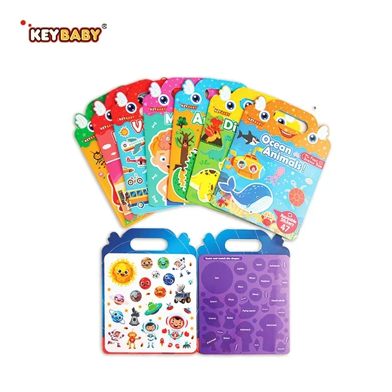 Puzzle Game Reusable Cartoon Sticker Book for Kids Multiple Scenos DIY Educational Learning Classic Toys for Child Gifts