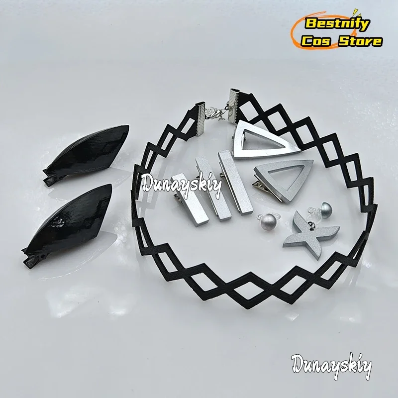 CosplayClove تأثيري لعبة القرنفل الخالد زي 40 سنتيمتر التدرج الباروكات القرنفل أغطية الرأس القرط قلادة ملحق الدعامة أنيمي دور-pl