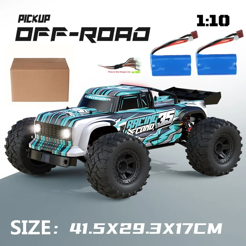 Update 70 Km/h Hoge Snelheid Rc Raceauto Retrofit Elektrische 2.4Ghz 1:10 Schaal 4wd Rc Vrachtwagen 4wd Schokdemper Off Road Voertuig Speelgoed