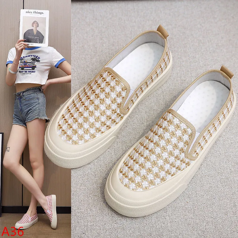 Canvas Student Shoes Women's Single Slip on Shoes Canvas Shoes Casual Shoes Comfortable Flat Shoes Zapatillas De Mujer Hombre