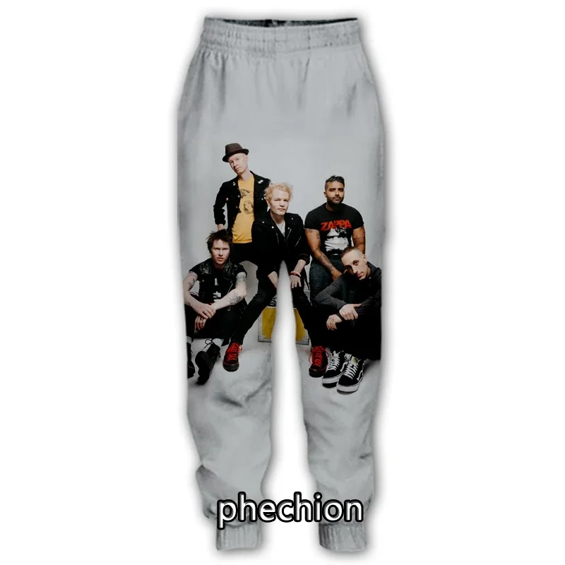 Phechion Nieuwe Mannen/Vrouwen Som 41 Band 3d Print Casual Broek Mode Streetwear Heren Losse Sportieve Lange Broek F345