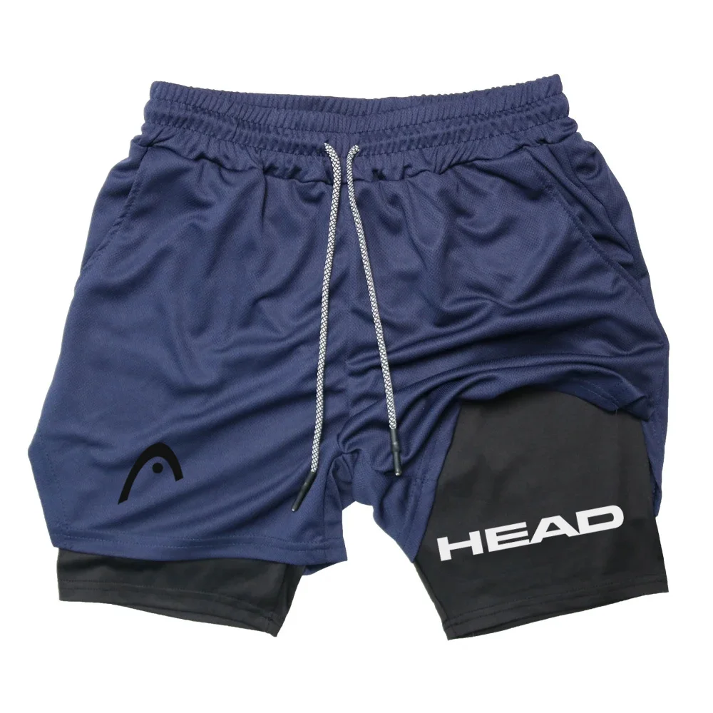 

2026 new running shorts for men's fitness gym training comfort 2-in-1 quick drying exercise jogging double-layer summer version